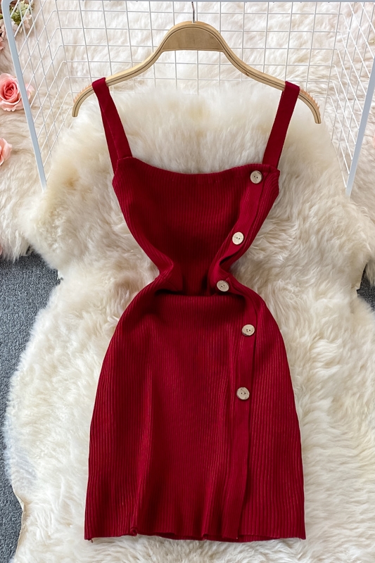 Camisole Dress for Women Summer New Small Tube Top Stretch Knitted Base Narrow Sleeveless Dress - Image 7