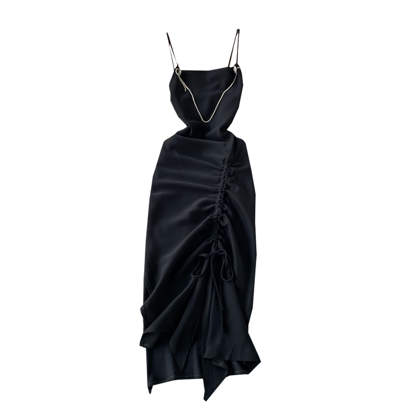 Fashion sexy annual open fork cultivate one's morality show thin dress summer backless smoked rope sling women dress - Image 6