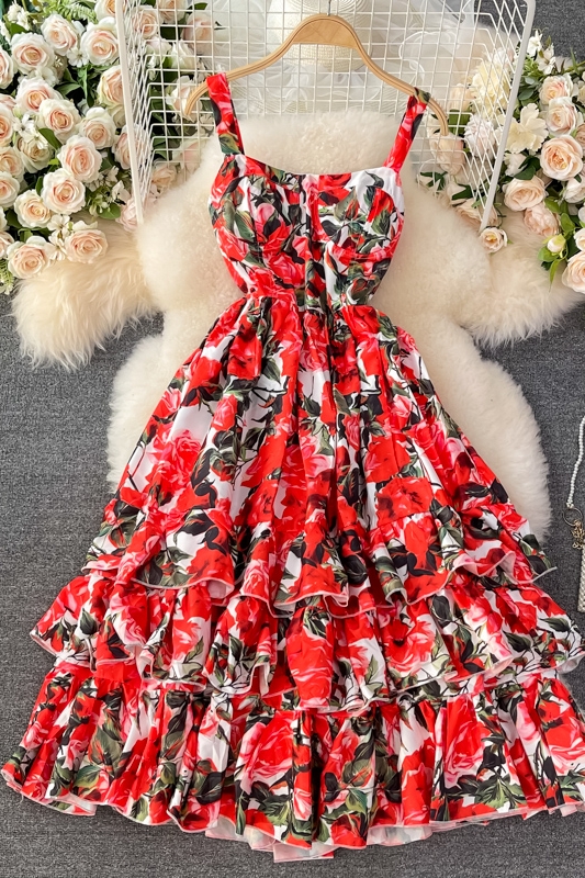 Bali High Waist Slimming Printed Sling Cake Dress Seaside Holiday Beach Dress Ladies Large Swing Dress Summer - Image 7