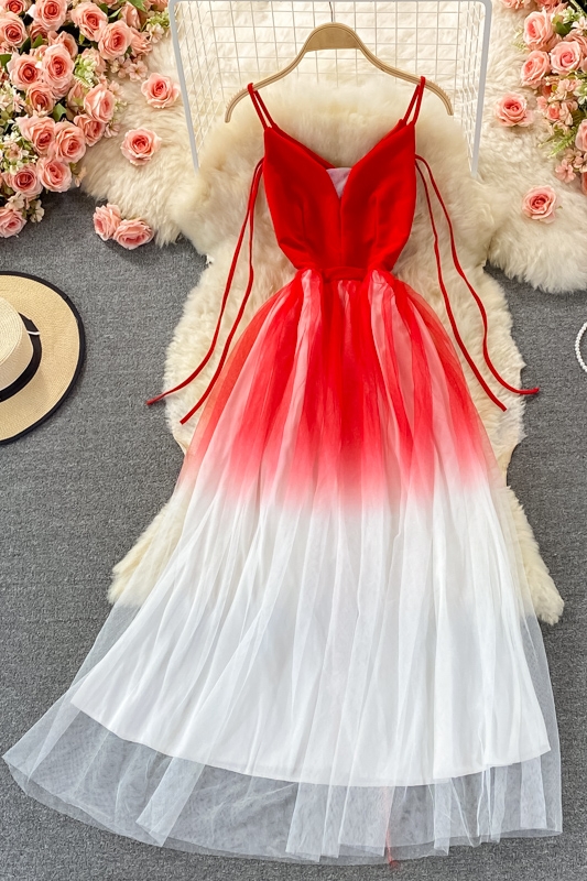 Fashionable Evening Dress for Women Ladies Banquet Elegant Slimming Host V-neck off-Shoulder Mesh Dress Large Swing Dress - Image 7