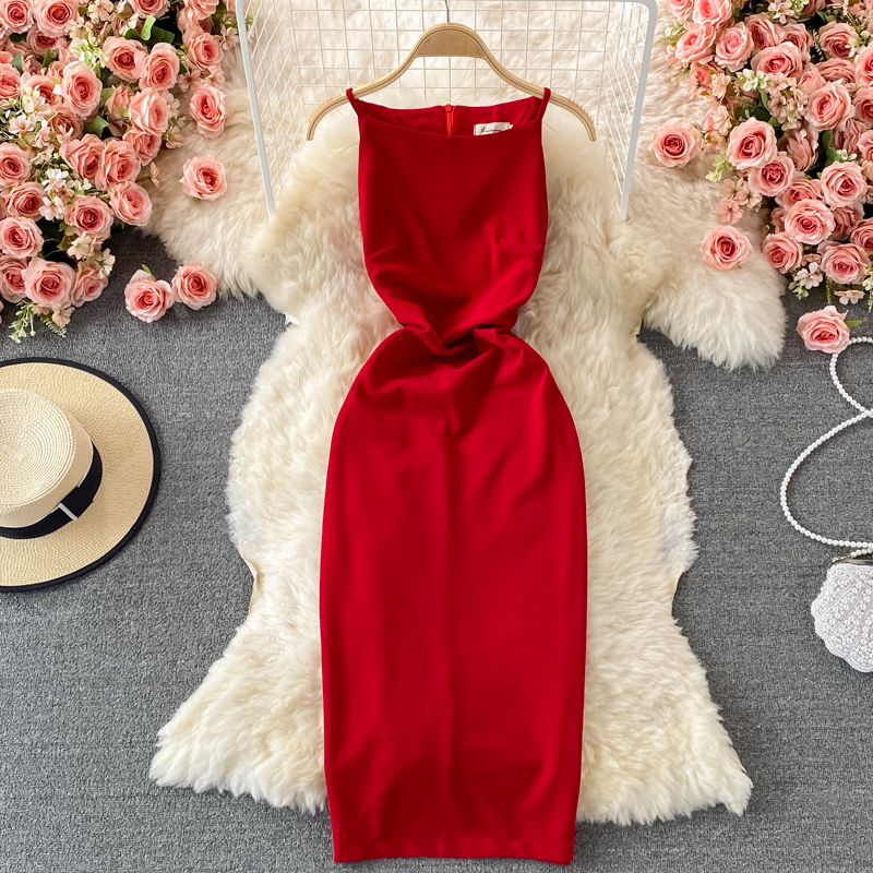 High-end temperament ladies sleeveless dress women summer new Korean version of the waist and thin hip dress dress - Image 2