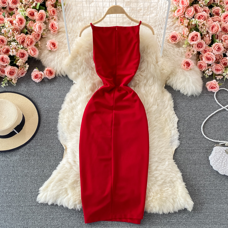 High-end temperament ladies sleeveless dress women summer new Korean version of the waist and thin hip dress dress - Image 3