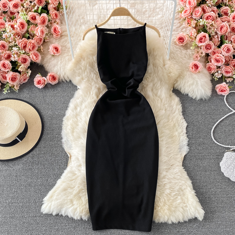 High-end temperament ladies sleeveless dress women summer new Korean version of the waist and thin hip dress dress - Image 5