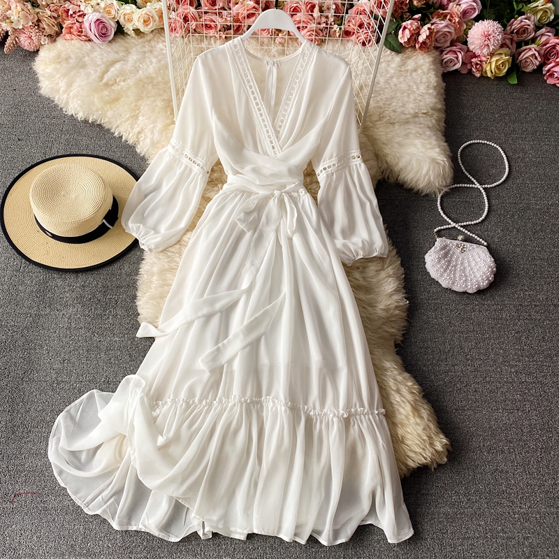 National wind red dress female saka salt lake of qinghai tourism photo skirt seaside holiday beach dress woman - Image 4