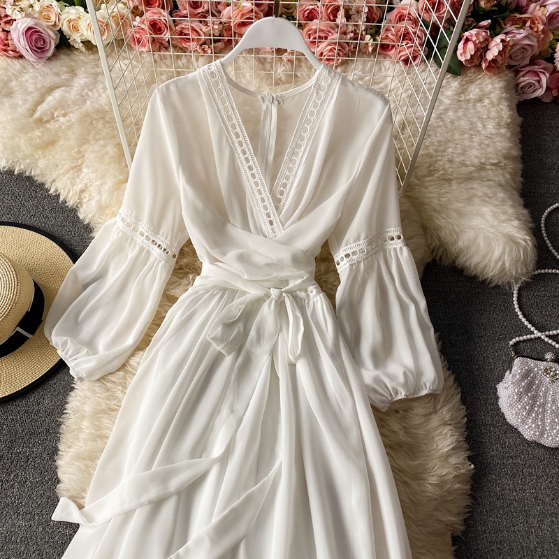 National wind red dress female saka salt lake of qinghai tourism photo skirt seaside holiday beach dress woman - Image 5