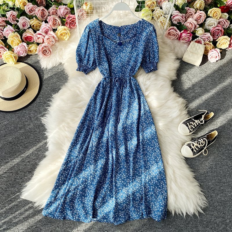 The new summer V is gotten in the floral fairy fairy oversized pendulum show thin chiffon long dress color skirt - Image 4