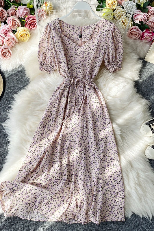 The new summer V is gotten in the floral fairy fairy oversized pendulum show thin chiffon long dress color skirt - Image 7